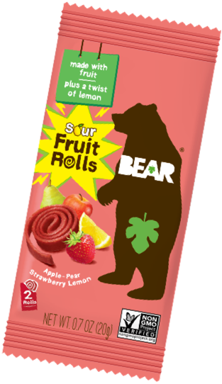 Save on Bear Sour Fruit Rolls Strawberry Lemon - 5 ct Order Online